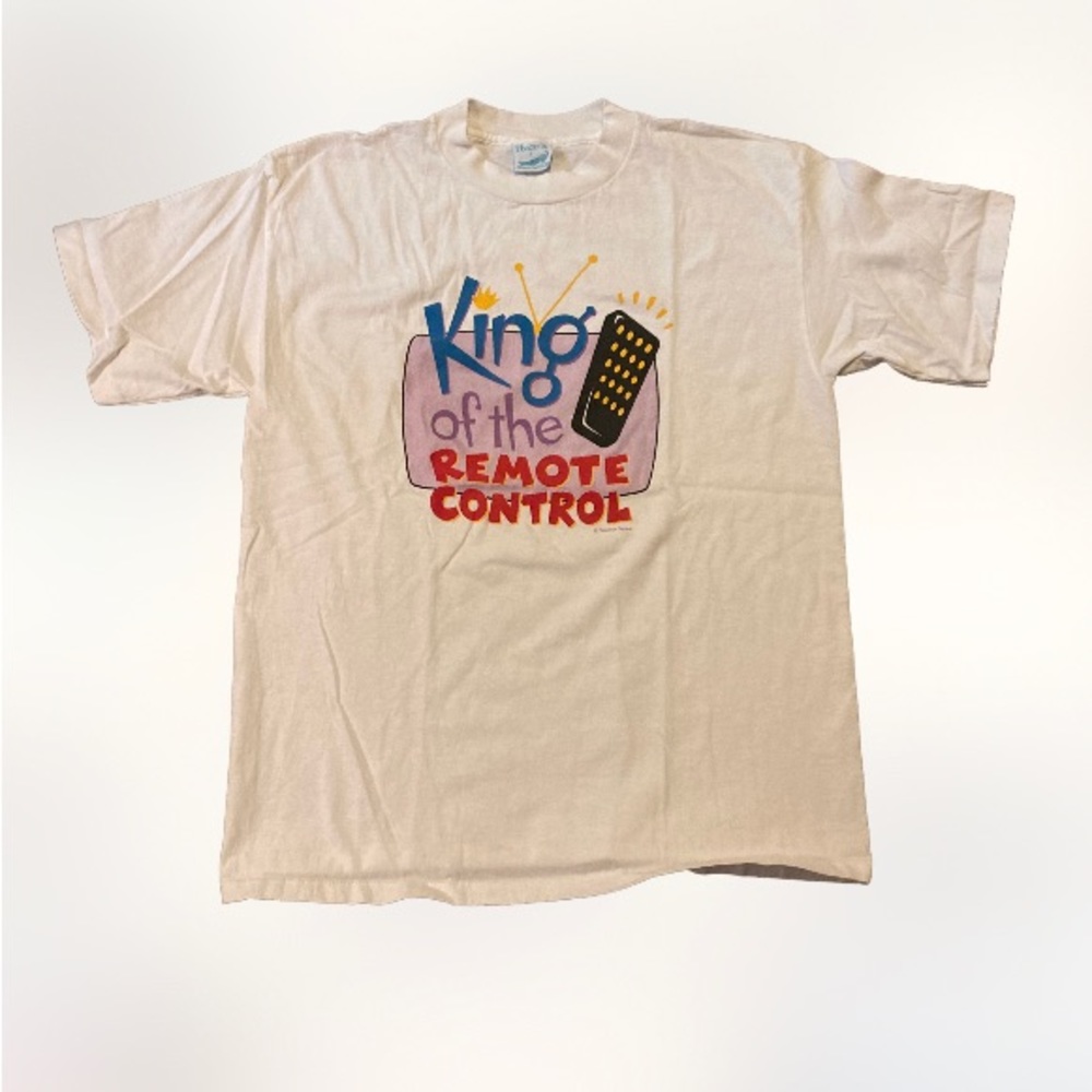 Vintage 90s single stitch king of the remote control graphic shirt mens L